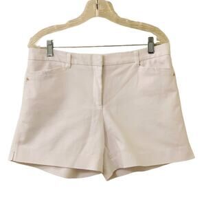 Tahari Women's Mid-Rise White Flat Front Shorts, Size 10